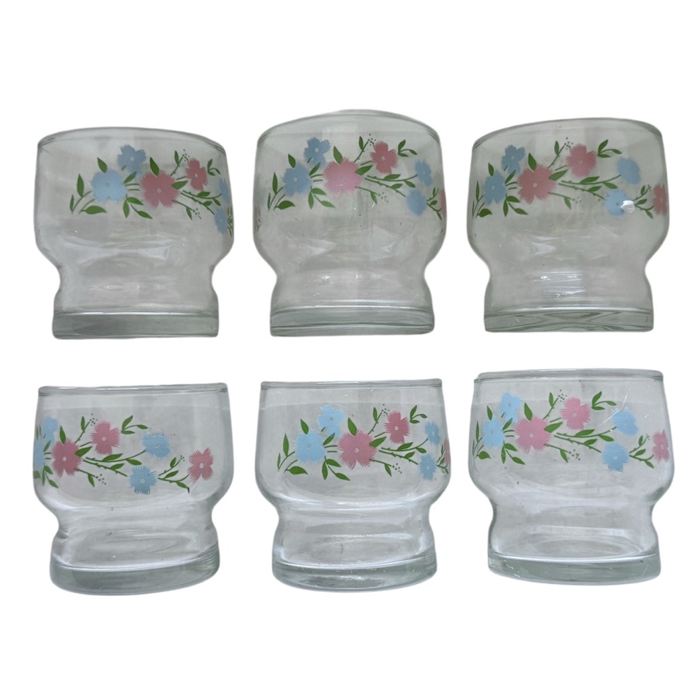 NEW Vintage Floral Glass Tea Set with Pitcher (G158/Storage) - Picture 6 of 9